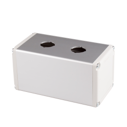 Aluminum Switch Box, Square, Ø22mm 2 switch holes, L136 x W70 x H70mm