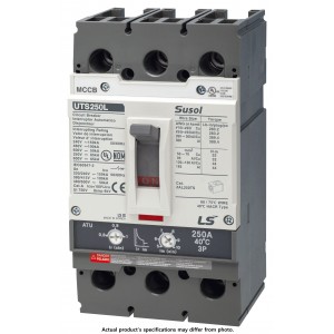 MCCB, Molded Case Circuit Breaker, 3 Pole, 200A, 65kA@480VAC, Adjustable Thermal/Magnetic, Lugs Line/Load Side, UL Listed