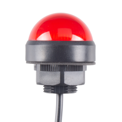 40mm Dome LED Red indicator, 24VDC, Direct mount w/20mm nut, 700mm cable