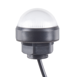 40mm Dome LED White indicator, 24VDC, Direct mount w/20mm nut, 700mm cable