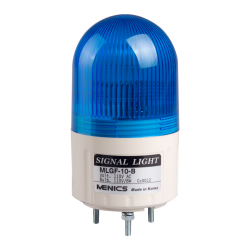 Beacon steady & flashing light, 66mm blue lens, Stud mount, Incandescent bulb, 110V AC 8W
