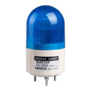Beacon steady & flashing light, 66mm blue lens, Stud mount, Incandescent bulb, 12V AC/DC 8W