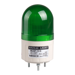 Beacon steady & flashing light, 66mm green lens, Stud mount, Incandescent bulb, 110V AC 8W
