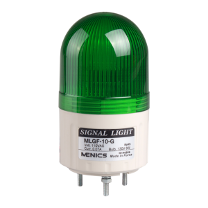 Beacon steady & flashing light, 66mm green lens, Stud mount, Incandescent bulb, 24V AC/DC 8W
