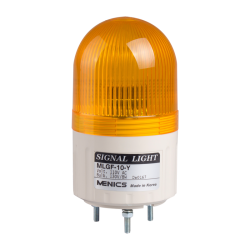 Beacon steady & flashing light, 66mm yellow lens, Stud mount, Incandescent bulb, 12V AC/DC 8W