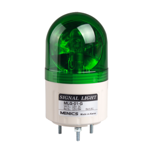 Beacon rotating light, 66mm green lens, Stud mount, Incandescent bulb, 110V AC 8W