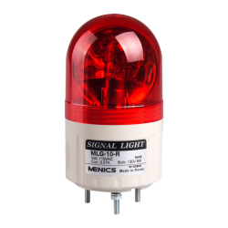 Beacon rotating light, 66mm red lens, Stud mount, Incandescent bulb, 12V AC/DC 8W