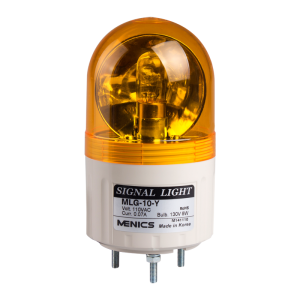 Beacon rotating light, 66mm yellow lens, Stud mount, Incandescent bulb, 12V AC/DC 8W