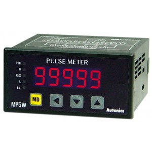 Meter, Pulse, LED, 1/8 DIN, 5-Digit, 13 operation modes, 5 Relay Outputs(HH, H, GO, L, LL), 100-240 VAC