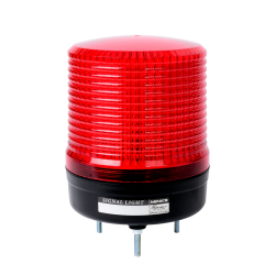 Beacon steady & flash light, 115mm red lens, Stud mount, LED, 90-240V AC