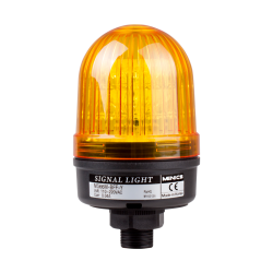 66mm beacon signal LED light, Direct mount, Steady/Flash/Buzzer, Yellow color, 90~240V AC