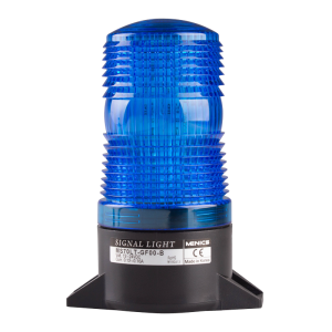 70mm LED Signal light, Surface Mount, Flashing & Buzzer, 12-24VDC, Blue Lens