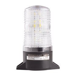 70mm LED Signal light, Surface Mount, Flashing & Buzzer, 12-24VDC, Clear Lens