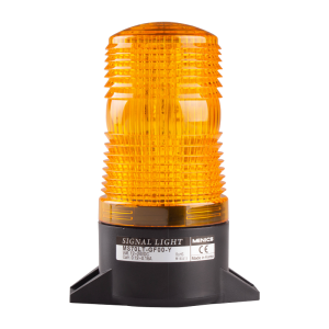 70mm LED Signal light, Surface Mount, Flashing, 12-24VDC, Yellow Lens