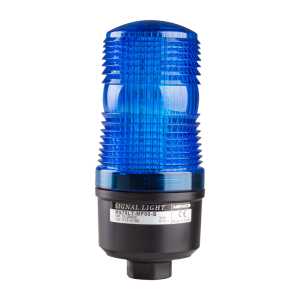 70mm LED Signal light, Direct Mount, Flashing & Buzzer, 12-24VDC, Blue Lens