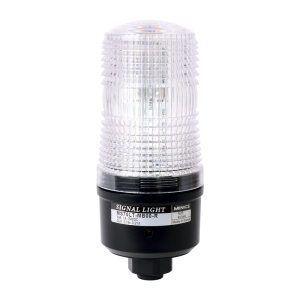 70mm LED Signal light, Direct Mount, Flashing & Buzzer, 12-24VDC, Clear Lens