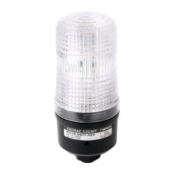 70mm Multicolored LED Signal light, Direct Mount, Steady & Flashing, 12-24VDC, Red/Yellow/Green LED, Clear Lens