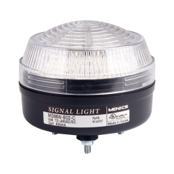 Signal Light, 86mm, LED, Stud Mount, Clear Lens, Steady+Flashing+Rotating, 80 dB Buzzer, 24 VAC/DC