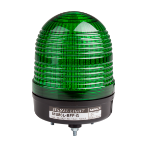 Beacon steady & flash light, 86mm green lens, 80dB sound, Stud mount, LED, 90-240V AC