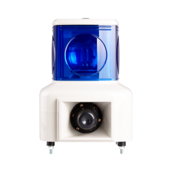 Rotating tower light, 140mm blue color 1 stack, 100dB & 3 audible alarms, Stud mount, Terminal connector, 24V DC