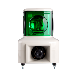 Rotating tower light, 140mm green color 1 stack, 100dB & 3 audible alarms, Stud mount, Terminal connector, 12V DC