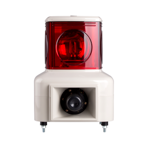 Rotating tower light, 140mm red color 1 stack, 100dB & 3 audible alarms, Stud mount, Terminal connector, 12V DC