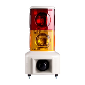 Rotating tower light, 140mm red/yellow color 2 stack, 100dB & 3 audible alarm, Stud mount, Terminal connector, 220V AC