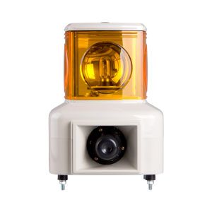 Rotating tower light, 140mm yellow color 1 stack, 100dB & 3 audible alarm, Stud mount, Terminal connector, 110V AC