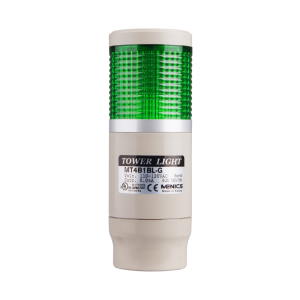 Stack tower light, 45mm green color 1 stack, Steady, Pole mounting beige body, 25" prewired, Incandescent, 110V AC 5W