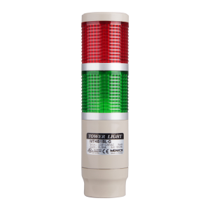 Stack tower light, 45mm Red/green color 2 stack, Steady, Pole mounting beige body, 25" prewired, Incandescent, 110V AC 5W