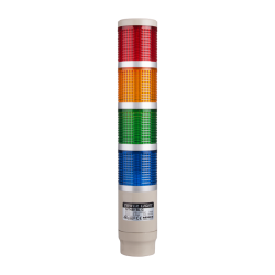 Stack tower light, 45mm Red/yellow/green/blue color 4 stack, Steady, Pole mounting beige body, 25" prewired, Incandescent, 24V AC/DC 5W