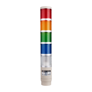 Stack tower light, 45mm Red/yellow/green/blue/clear color 5 stack, Steady, Pole mounting beige body, 25" prewired, Incandescent, 24V AC/DC 5W