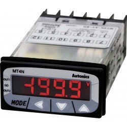 Meter, DC Volts, LED, 1/32 DIN, 4-Digit, 0-50 V Input, Relay & DC4-20mA Output, Power 12-24 VDC