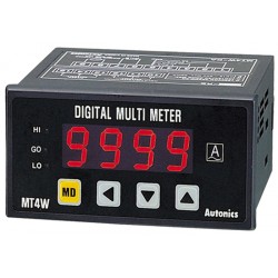 Meter, AC Amps, LED, 1/8 DIN, 4-Digit, 0-5A Input, 3 NPN Outputs + 4-20mA Output, 100-240 VAC