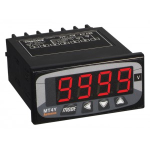 Meter, DC Volts, LED, W72xH36mm, 4-Digit, 0-500V Input, Relay Output, 100-240 VAC