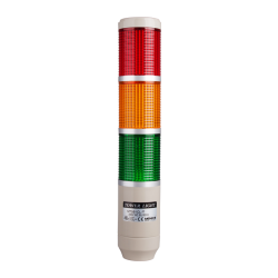 Stack tower light, 56mm Red/yellow/green color 3 stack, Steady, Pole mounting beige body, 25" prewired, Incandescent, 24V AC/DC 10W
