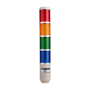 Stack tower light, 56mm Red/yellow/green/blue color 4 stack, Steady, Pole mounting beige body, 25" prewired, Incandescent, 24V AC/DC 10W