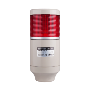 Stack tower light, 85mm Red color 1 stack, Steady, Pole mounting beige body, 25" prewired, Incandescent, 24V AC/DC 10W