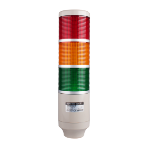 Stack tower light, 85mm Red/yellow/green color 3 stack, Steady, Pole mounting beige body, 25" prewired, Incandescent, 24V AC/DC 10W