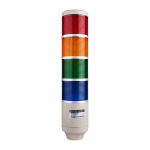 Stack tower light, 85mm Red/yellow/green/blue color 4 stack, Steady/flash, Pole mounting beige body, 25" prewired, Incandescent, 24V AC/DC 10W