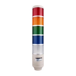 Stack tower light, 85mm Red/yellow/green/blue/clear color 5 stack, Steady/flash, Pole mounting beige body, 25" prewired, Incandescent, 24V AC/DC 10W