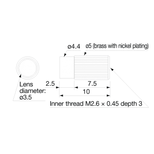 Lens, Long range, ø3.5mm, 2pcs