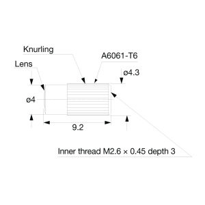 Lens for fiber sensor head, Long distance, heat resistant -40 to 350°C, 2pcs