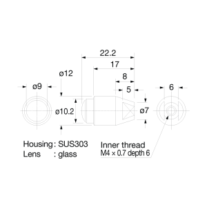 Lens for fiber sensor head, Super long distance, heat resistant -60 to 350°C, 2pcs