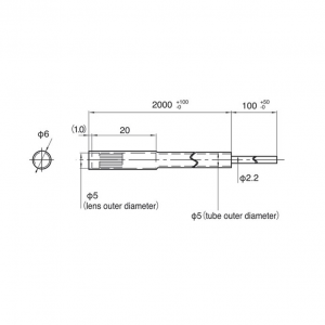 Fiber head, Chemical & Heat resistant, ø6.0mm, Through-beam, R60, 2+0.1m