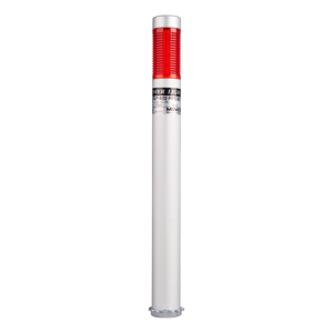 LED stack tower light, 25mm red color 1 stack, Steady, Direct mounting 200mm long aulminum body, 25" prewired, 24V AC/DC