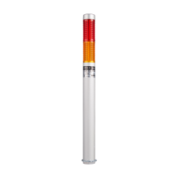 LED stack tower light, 25mm red/yellow color 2 stack, Steady/flash, Direct mounting 200mm long aulminum body, 25" prewired, 24V AC/DC