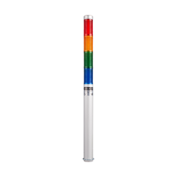 LED stack tower light, 25mm red/yellowgreen/blue color 4 stack, Steady/flash, Direct mounting 200mm long aulminum body, 25" prewired, 12V AC/DC