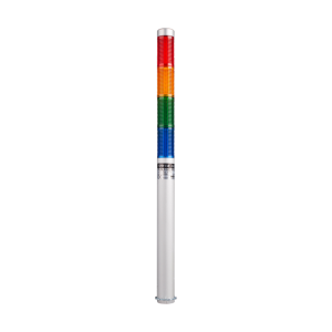 LED stack tower light, 25mm red/yellowgreen/blue color 4 stack, Steady, Direct mounting 200mm long aulminum body, 25" prewired, 22V AC/DC