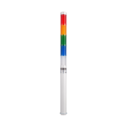 LED stack tower light, 25mm red/yellowgreen/blue/clear color 5 stack, Steady, Direct mounting 200mm long aulminum body, 25" prewired, 12V AC/DC